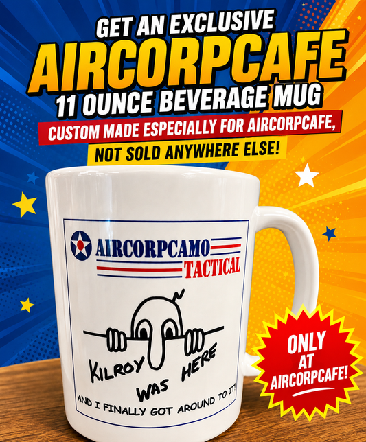 "KILROY WAS HERE" Aircorpcafe-Aircorpcamo Exclusive 11 Oz. Beverage Mug