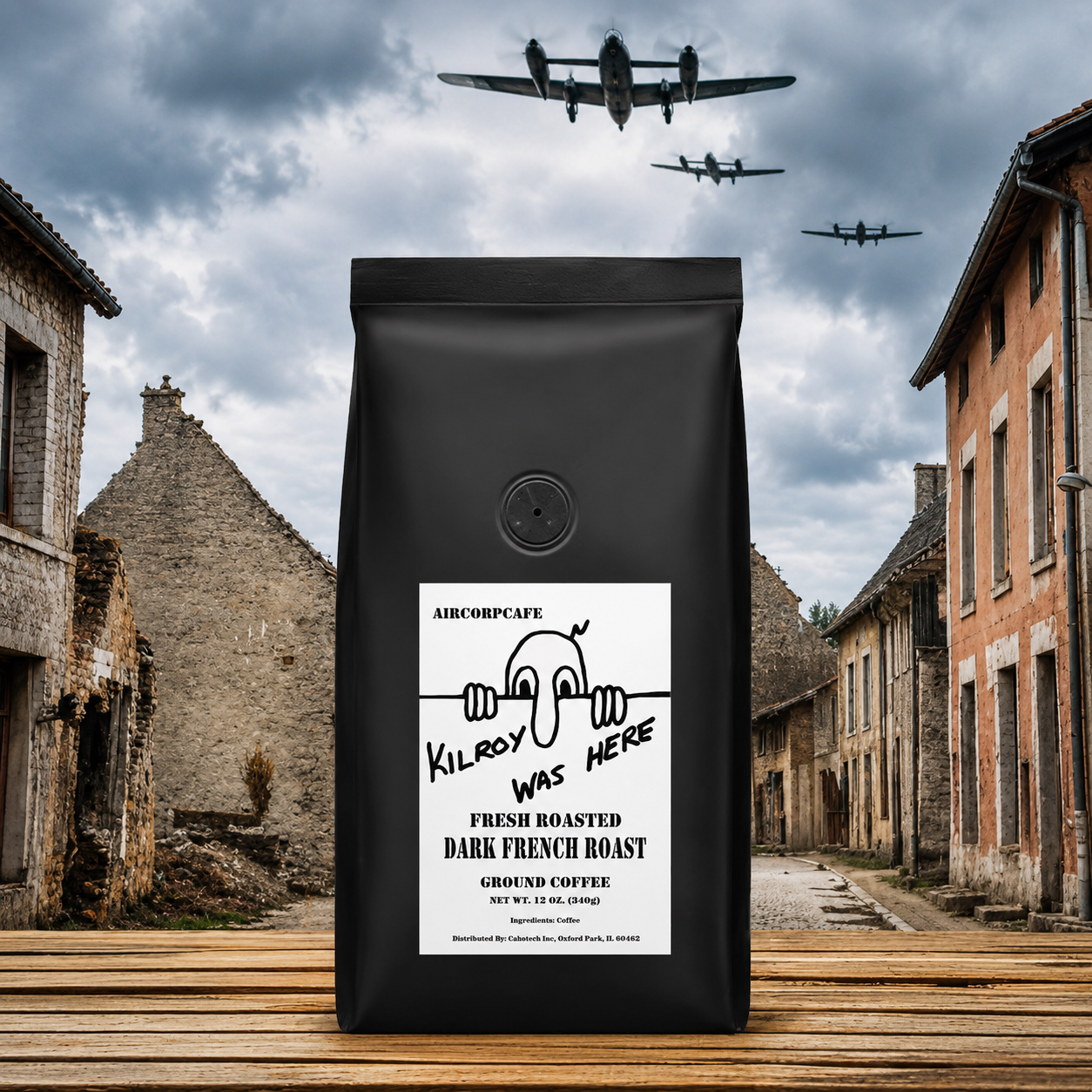 Kilroy Was Here Bundle – Mug + French Cafe Dark Roast Coffee
