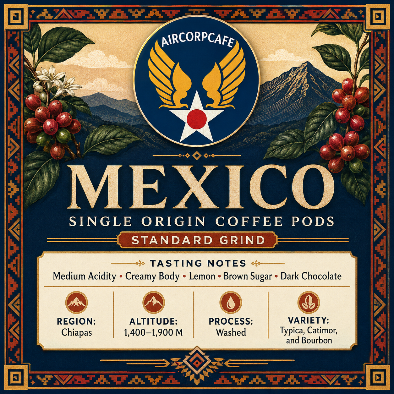 Mexico Single Origin Coffee Pods - Standard Grind