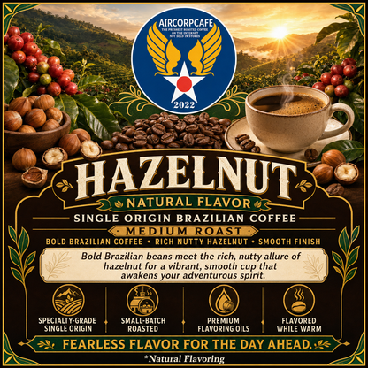 Hazelnut Natural Flavor Single Origin Medium Roast Brazilian Coffee