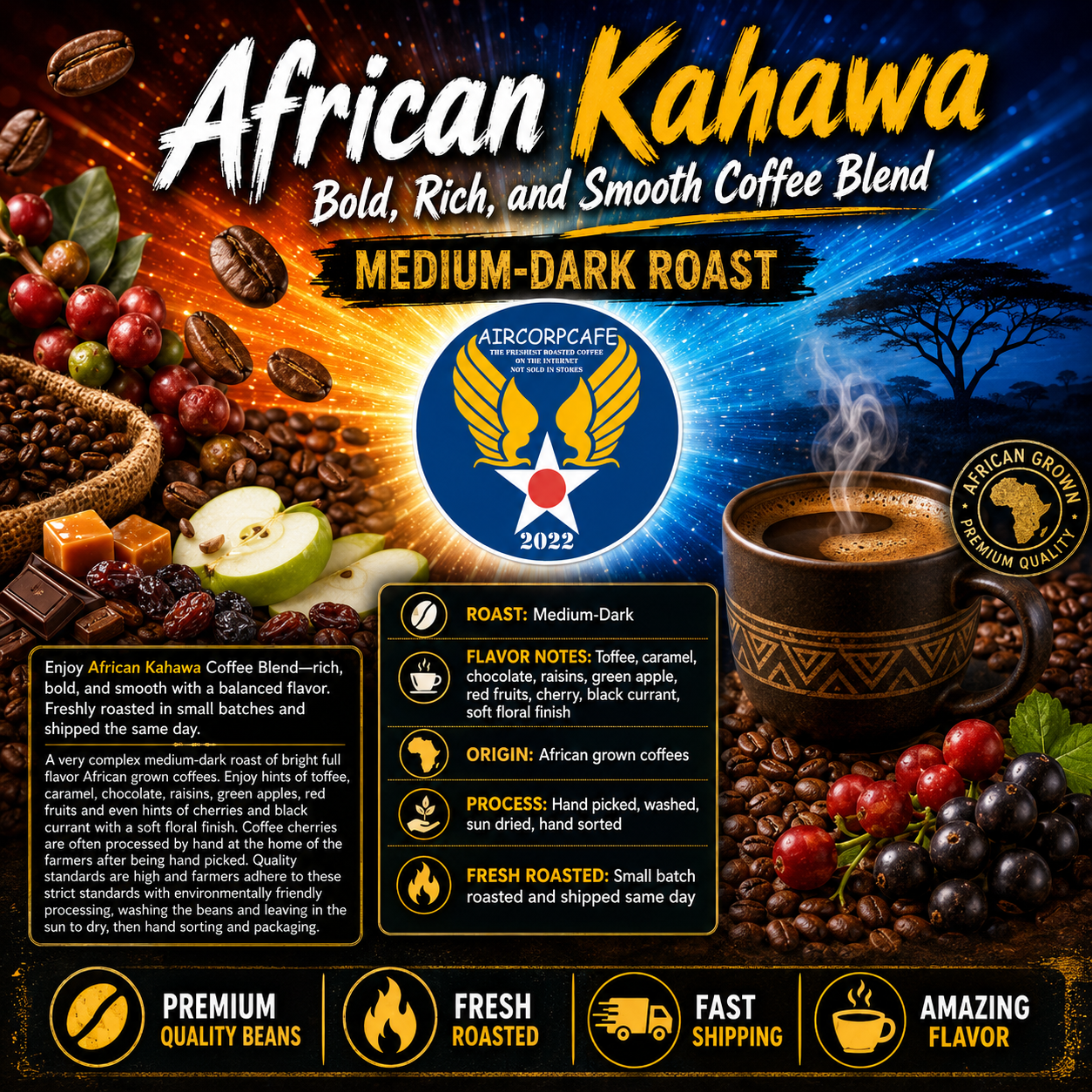 African Kahawa Bold, Rich, and Smooth Coffee Blend