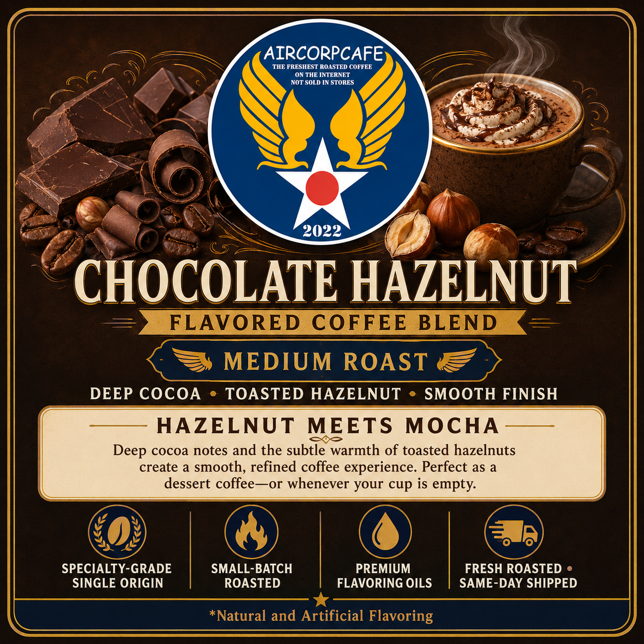 Chocolate Hazelnut Flavored Blend Coffee - Medium Roast