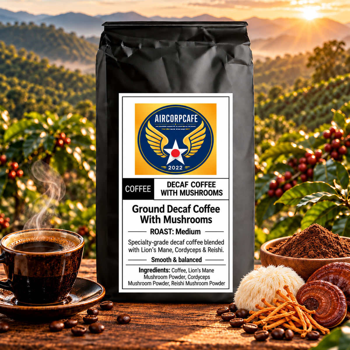 Decaf Coffee With Mushrooms