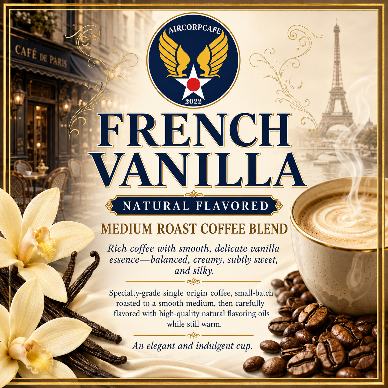 French Vanilla Natural Flavored Medium Roast Coffee Blend