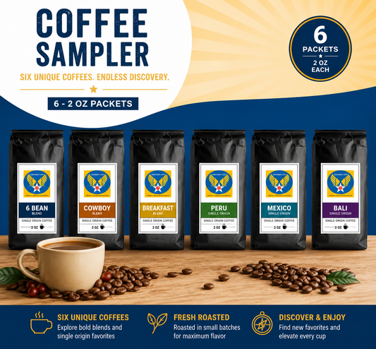 6 Coffee Sample Bag - Roasters Top Pick Best Selling Coffees - 12 oz.