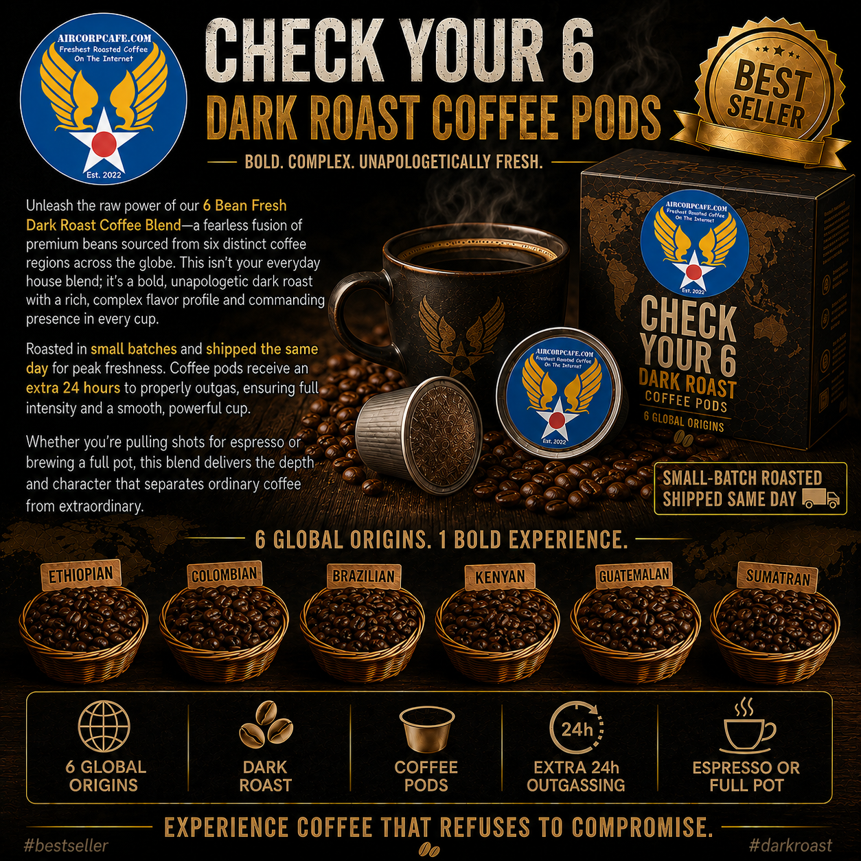 Check Your 6 Dark Roast Coffee Pods