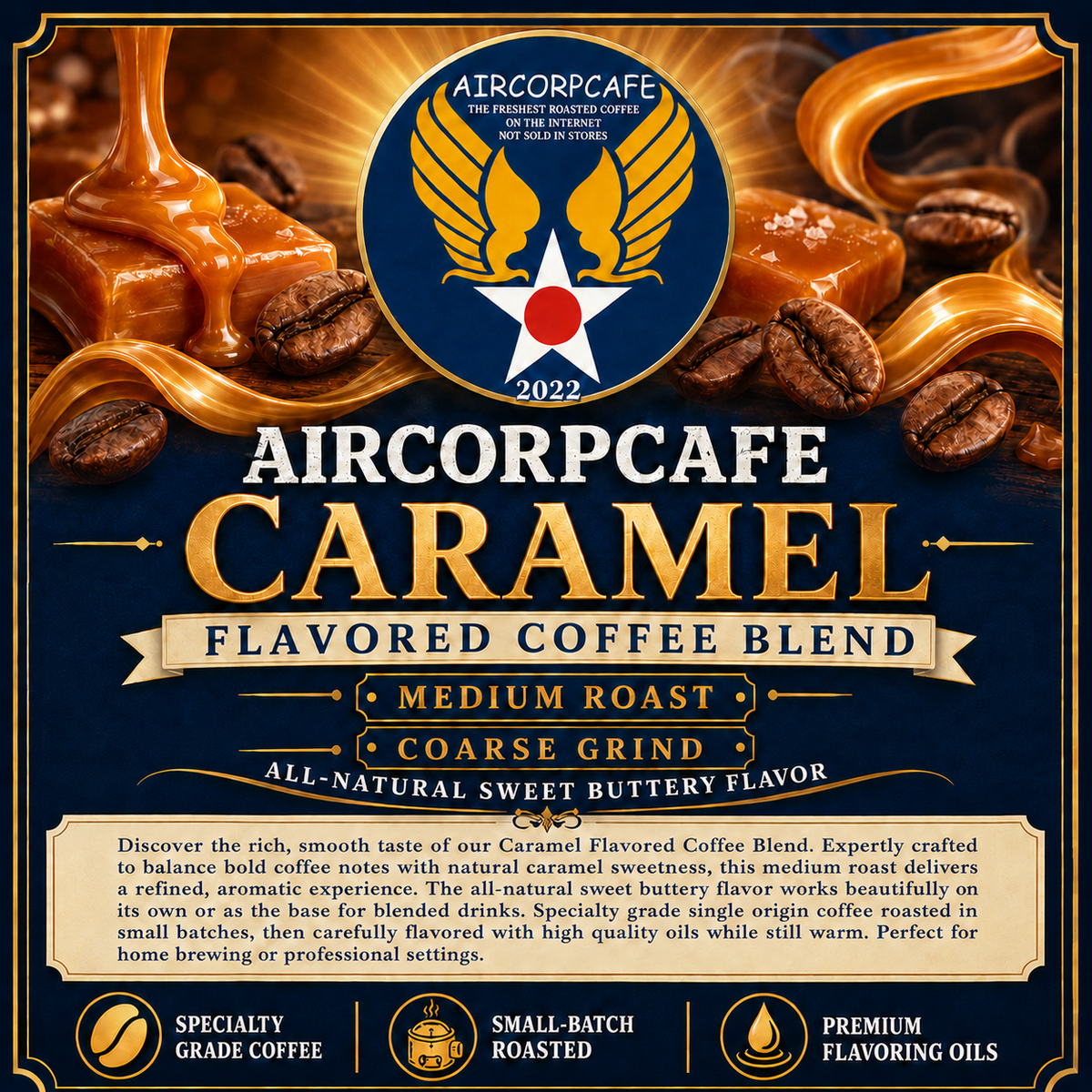 Caramel Natural Flavored Sweet and Buttery Blend Coffee