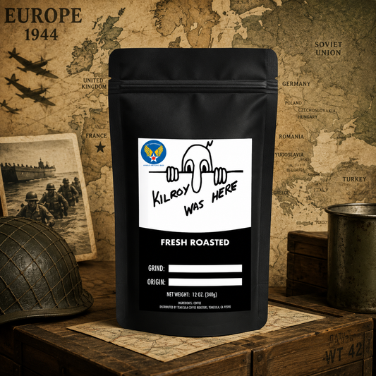 Kilroy Was Here Bundle – Mug + French Cafe Dark Roast Coffee