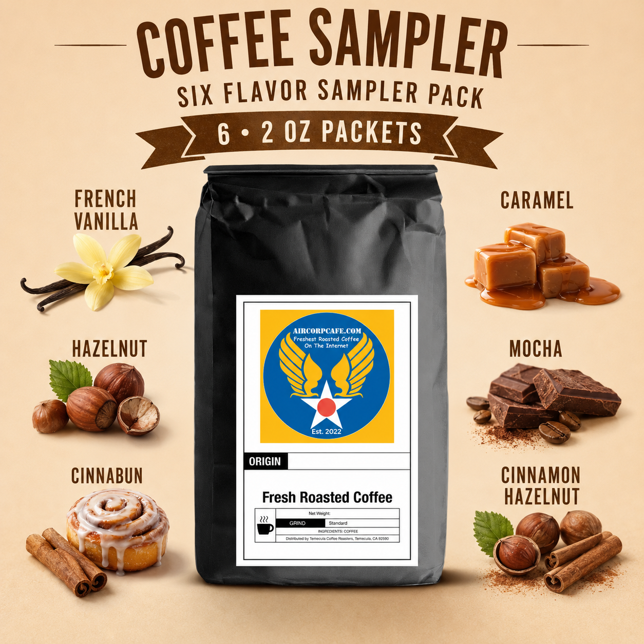 Sampler, Flavored Coffee Blends-6 Packets