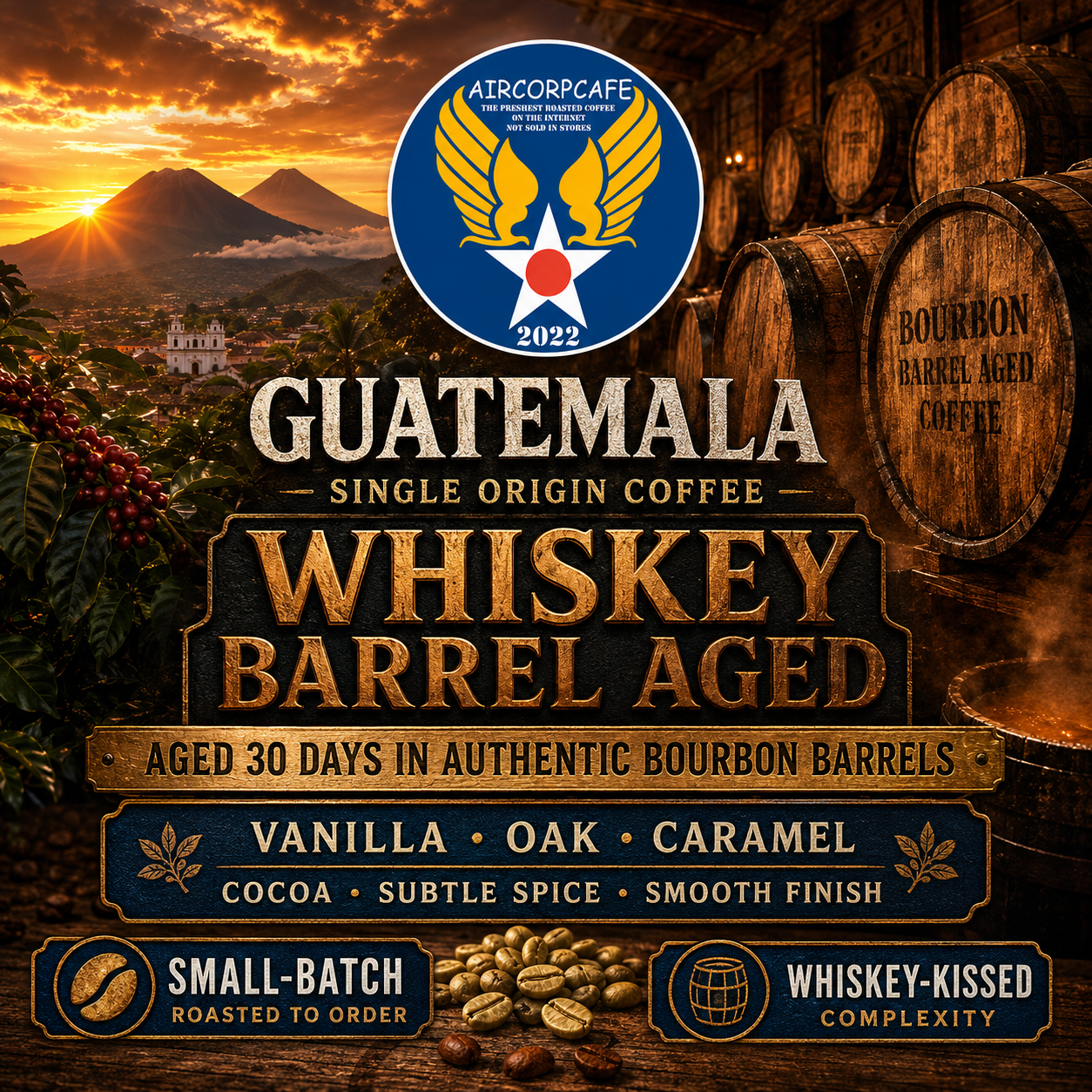 Guatemala Single Origin Whiskey Barrel Aged Coffee
