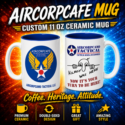 "KILROY WAS HERE" Aircorpcafe-Aircorpcamo Exclusive 11 Oz. Beverage Mug