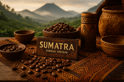 Sumatra - Single Origin Coffee, indigenous background 
